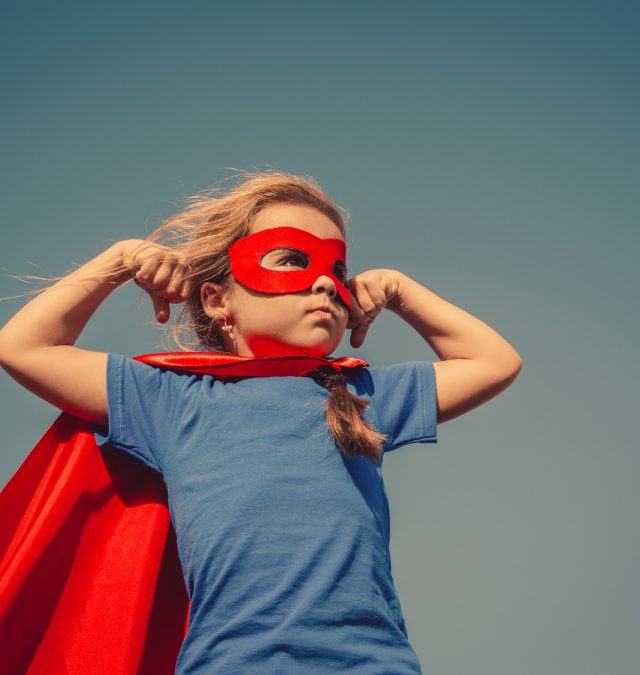 kid in superhero outfit who likes trump learning how to be a leader